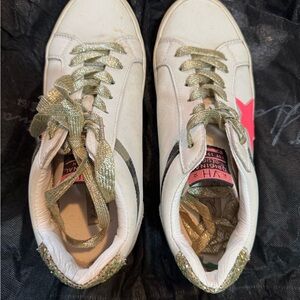 Vintage Havana White and Gold Sneakers